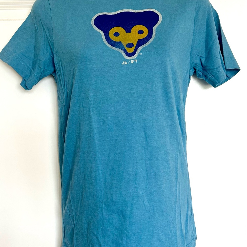 Majestic Blue Short Sleeve Tee with Yellow Logo